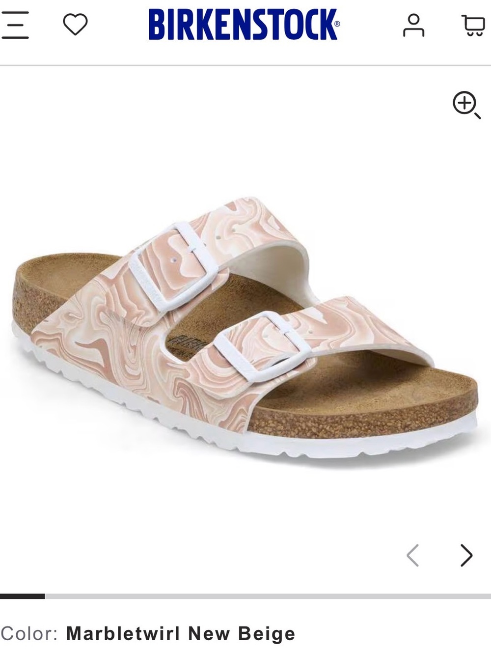 Birkenstock Arizona ~ Marbletwirl New Beige
